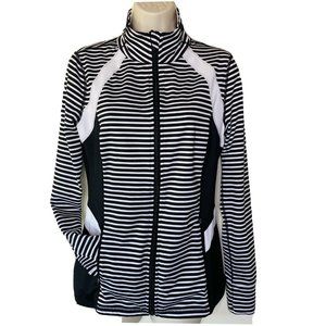 Ideology size small striped Jacket thumb holes
